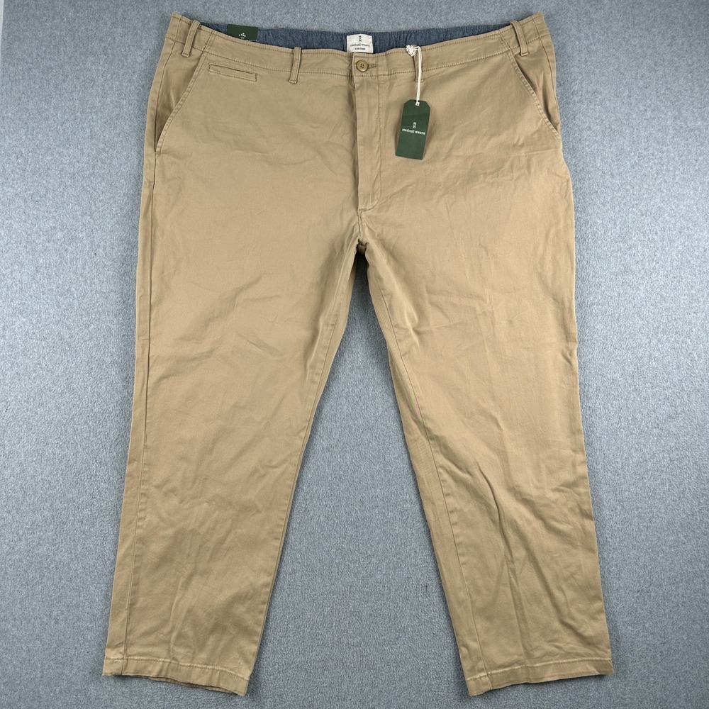 Mutual Weave Pants Mens 54x30 Tan‎ Relaxed Straight Chino Big & Tall NWT